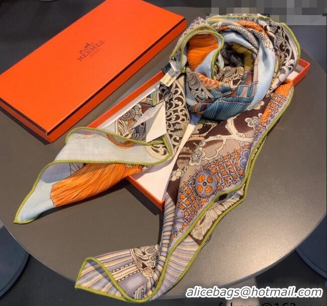 Well Crafted Hermes Cashmere and Silk Shawl 140 Scarf HS05 Grey 2021