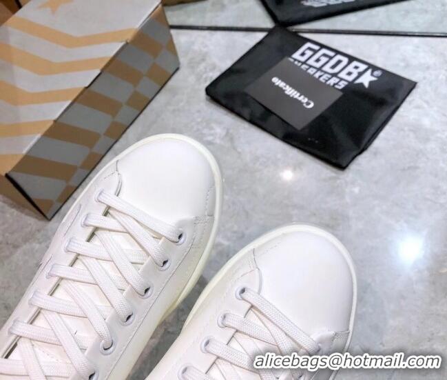 Luxurious Golden Goose Purestar White Calfskin Sneaker Purple 051136