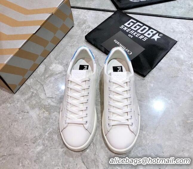 Luxurious Golden Goose Purestar White Calfskin Sneaker Purple 051136