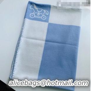 Luxury Discount Hermes Wool & Cashmere Baby Blanket HB93013 Blue 2021