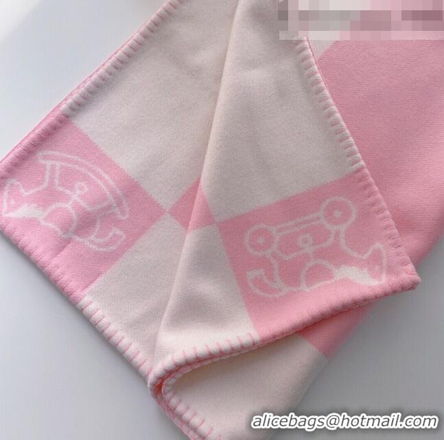 Good Product Hermes Wool & Cashmere Baby Blanket HB93014 Pink 2021