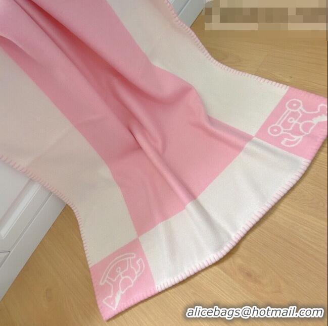 Good Product Hermes Wool & Cashmere Baby Blanket HB93014 Pink 2021