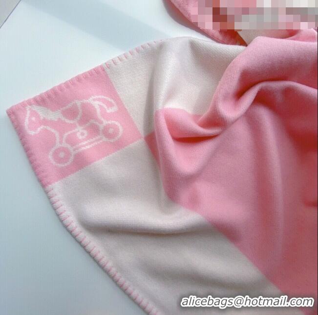 Good Product Hermes Wool & Cashmere Baby Blanket HB93014 Pink 2021