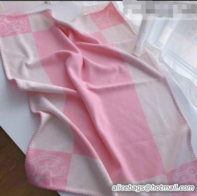 Good Product Hermes Wool & Cashmere Baby Blanket HB93014 Pink 2021