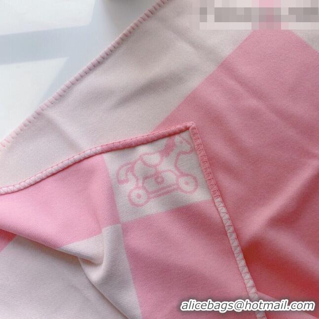 Good Product Hermes Wool & Cashmere Baby Blanket HB93014 Pink 2021