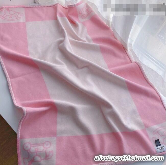 Good Product Hermes Wool & Cashmere Baby Blanket HB93014 Pink 2021