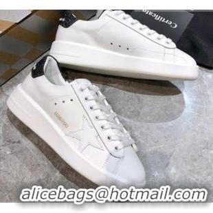 Top Design Golden Goose Purestar White Calfskin Sneaker Black 051138