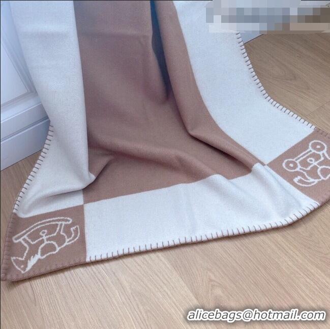 Buy Discount Hermes Wool & Cashmere Baby Blanket HB93015 Coffee 2021