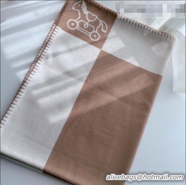 Buy Discount Hermes Wool & Cashmere Baby Blanket HB93015 Coffee 2021