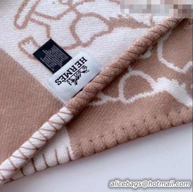 Buy Discount Hermes Wool & Cashmere Baby Blanket HB93015 Coffee 2021