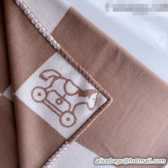 Buy Discount Hermes Wool & Cashmere Baby Blanket HB93015 Coffee 2021