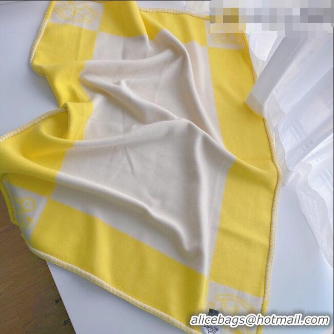 Unique Style Hermes Wool & Cashmere Baby Blanket HB93016 Yellow 2021