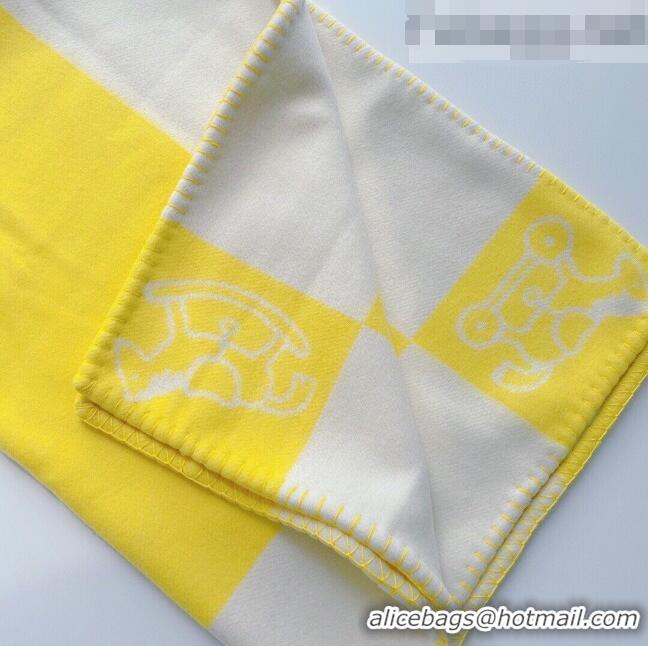 Unique Style Hermes Wool & Cashmere Baby Blanket HB93016 Yellow 2021