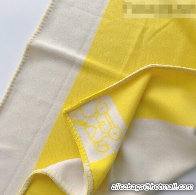 Unique Style Hermes Wool & Cashmere Baby Blanket HB93016 Yellow 2021