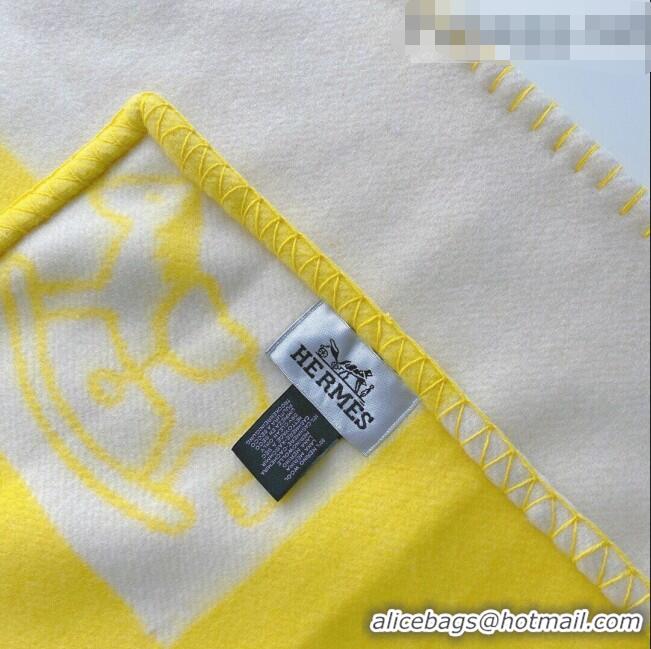 Unique Style Hermes Wool & Cashmere Baby Blanket HB93016 Yellow 2021