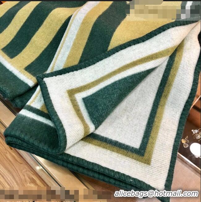 Buy Discount Hermes Wool Cashmere Blanket 165x135cm Green 2021 21100732