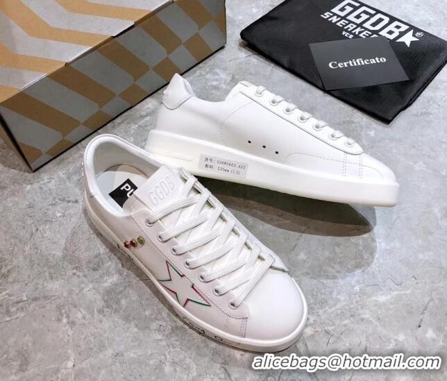 Charming Golden Goose Graffiti White Calfskin Sneaker 051140