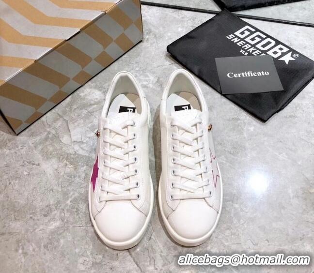 Sophisticated Golden Goose Graffiti White Calfskin Sneaker Pink 051141