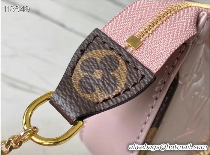 Grade Louis Vuitton Monogram Vernis MINI POCHETTE ACCESSOIRES M58009 pink