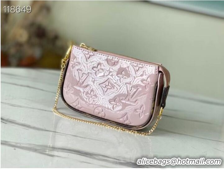 Grade Louis Vuitton Monogram Vernis MINI POCHETTE ACCESSOIRES M58009 pink