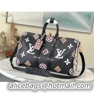 Good Quality Louis Vuitton KEEPALL BANDOULIERE 45 M58656 black