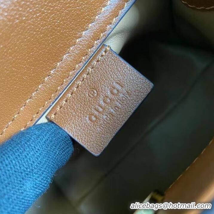 Unique Grade Gucci Diana mini tote bag crocodile 655661 brown