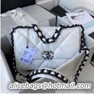 Affordable Price CHANEL Lambskin 19 Flap Bag AS1160 AS1161 black&white