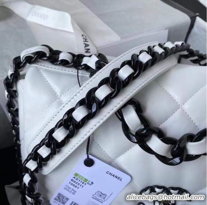 Affordable Price CHANEL Lambskin 19 Flap Bag AS1160 AS1161 black&white