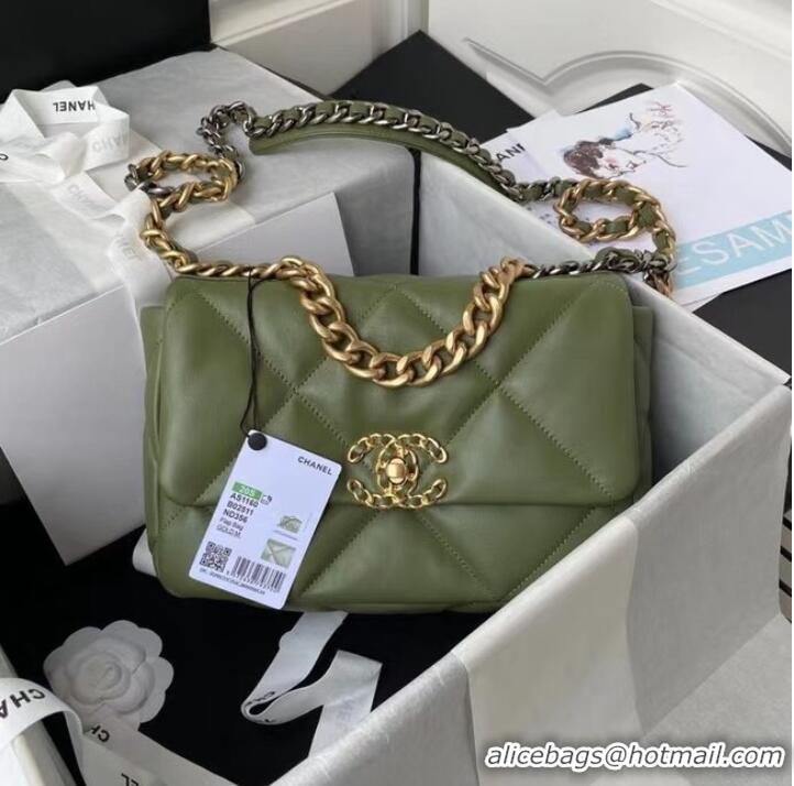 Traditional Discount CHANEL Lambskin 19 Flap Bag AS1160 AS1161 green