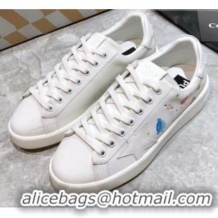 Hot Style Golden Goose Graffiti White Calfskin Sneaker Pink 051142