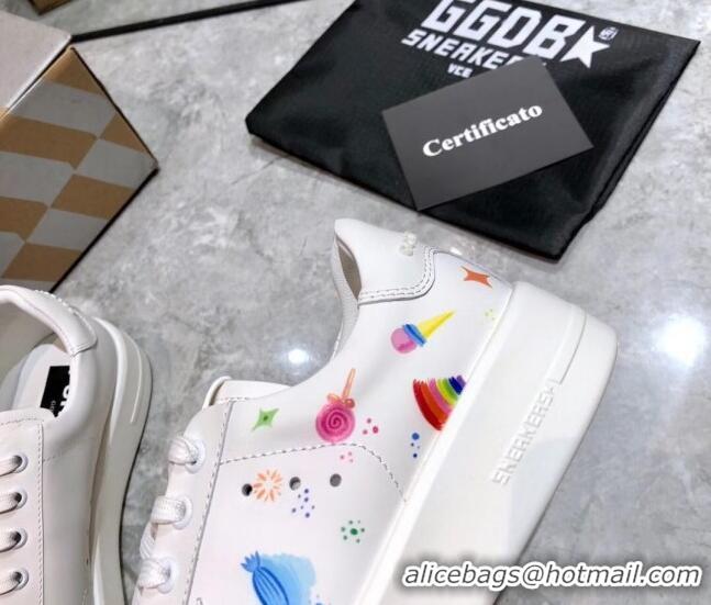 Hot Style Golden Goose Graffiti White Calfskin Sneaker Pink 051142