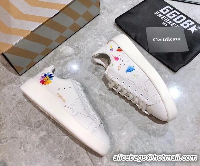 Hot Style Golden Goose Graffiti White Calfskin Sneaker Pink 051142