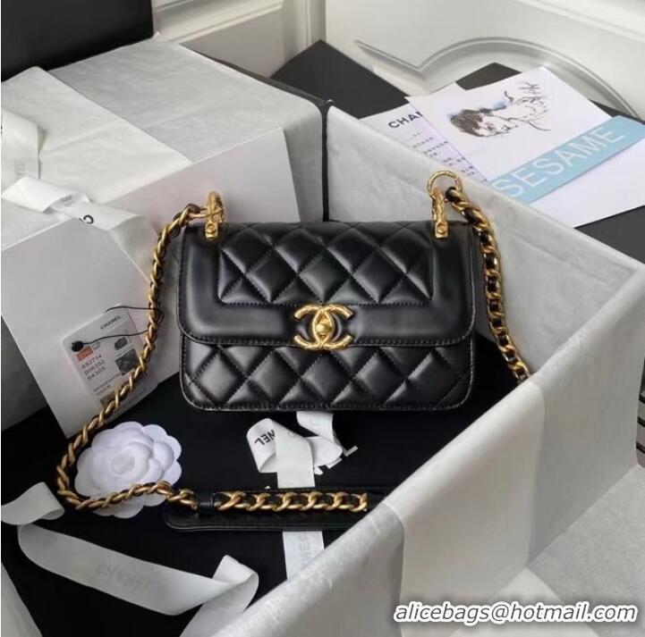 Good Quality Chanel small Flap Shoulder Bag Original leather AS2714 black