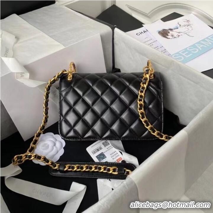 Good Quality Chanel small Flap Shoulder Bag Original leather AS2714 black