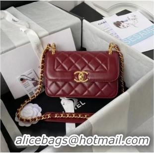 Hot Style Chanel small Flap Shoulder Bag Original leather AS2714 Wine