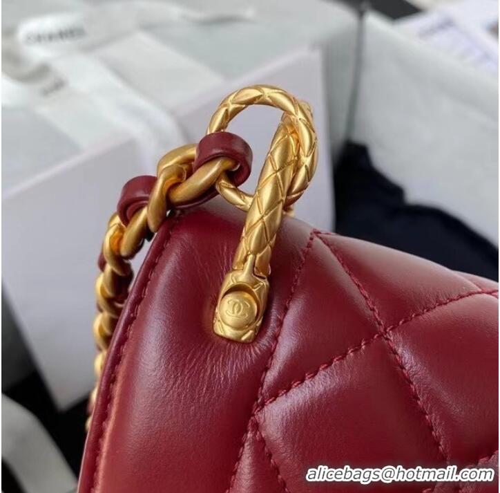 Hot Style Chanel small Flap Shoulder Bag Original leather AS2714 Wine