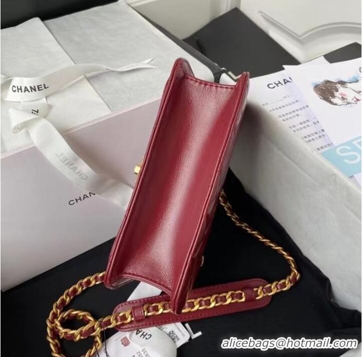 Hot Style Chanel small Flap Shoulder Bag Original leather AS2714 Wine