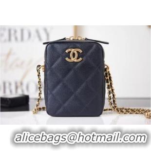 New Product Chanel mini Shoulder Bag Grained Calfskin AS2857 black