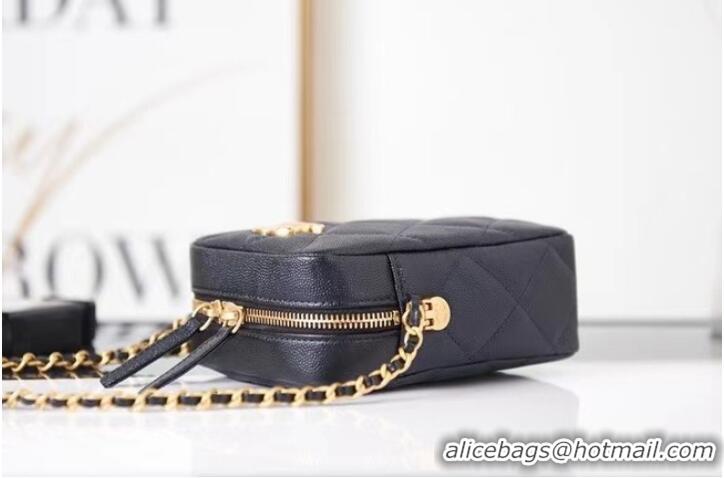 New Product Chanel mini Shoulder Bag Grained Calfskin AS2857 black