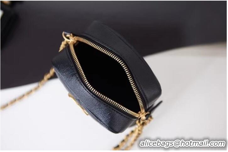 New Product Chanel mini Shoulder Bag Grained Calfskin AS2857 black