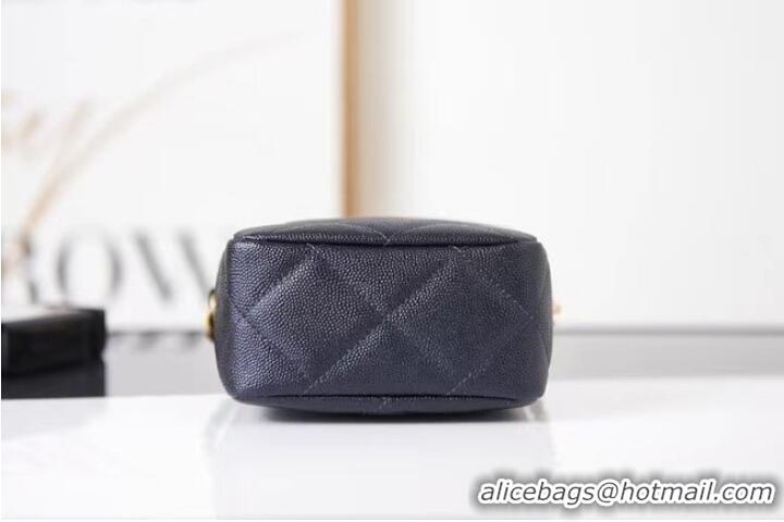 New Product Chanel mini Shoulder Bag Grained Calfskin AS2857 black