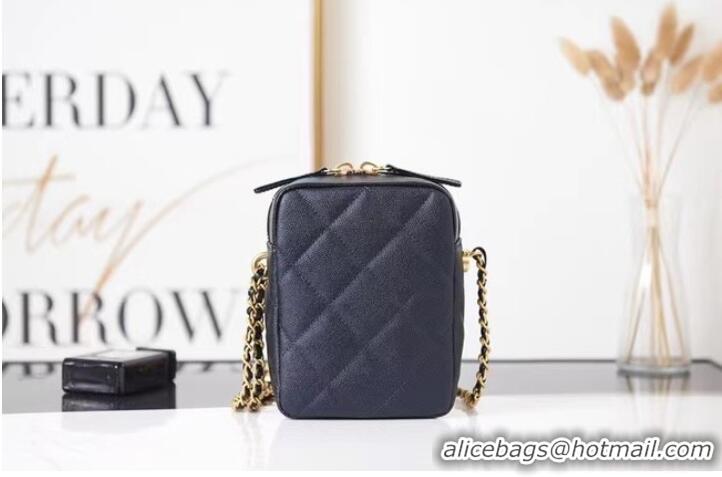 New Product Chanel mini Shoulder Bag Grained Calfskin AS2857 black