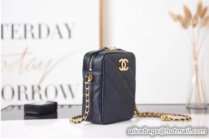 New Product Chanel mini Shoulder Bag Grained Calfskin AS2857 black