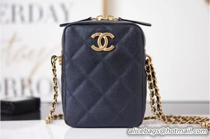 New Product Chanel mini Shoulder Bag Grained Calfskin AS2857 black