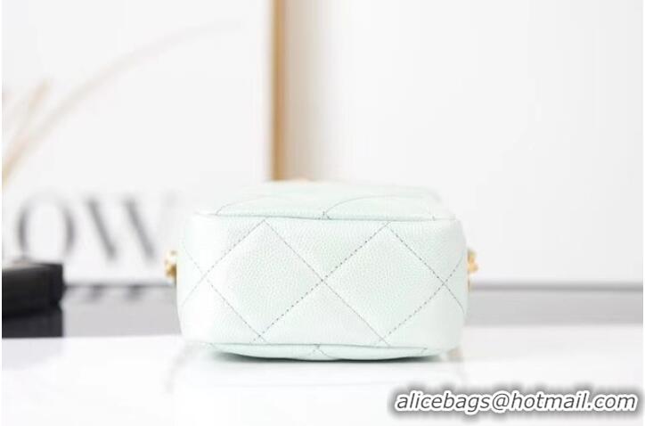 Cheapest Chanel mini Shoulder Bag Grained Calfskin AS2857 light green