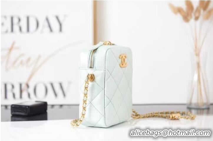 Cheapest Chanel mini Shoulder Bag Grained Calfskin AS2857 light green