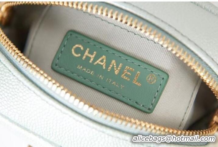 Cheapest Chanel mini Shoulder Bag Grained Calfskin AS2857 light green