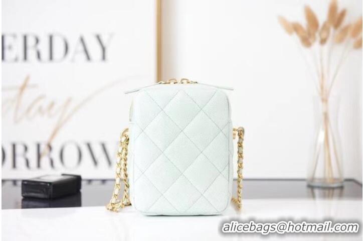 Cheapest Chanel mini Shoulder Bag Grained Calfskin AS2857 light green