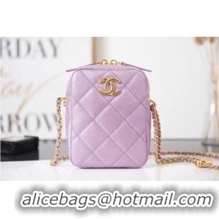 Promotional Chanel mini Shoulder Bag Grained Calfskin AS2857 Lavender