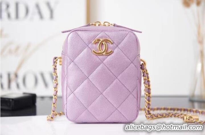 Promotional Chanel mini Shoulder Bag Grained Calfskin AS2857 Lavender